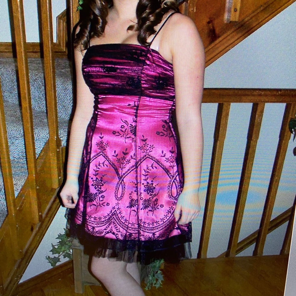 Pink and Black Formal Dress